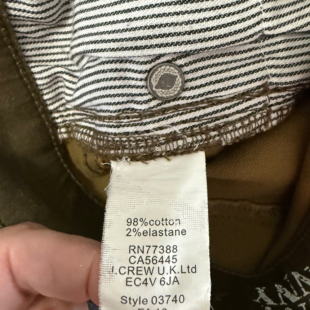 Madewell Skinny Skinny Jeans Womens 25 Olive Green Coated Waxed Excellent HOT! - Picture 8 of 9